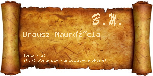 Brausz Maurícia névjegykártya